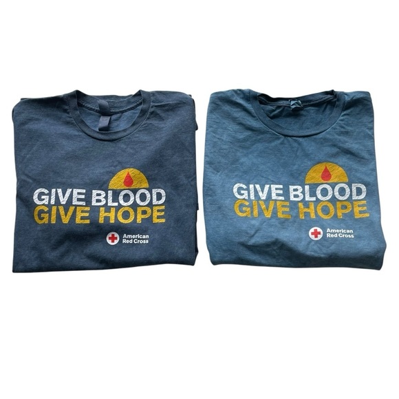 Blood donation Limited Edition T-shirt Pair of 2 Blue Size Large XLarge - Picture 2 of 11